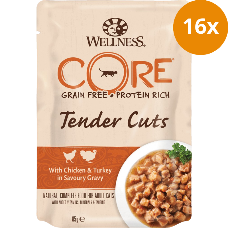 Wellness CORE Tender Cuts Huhn Truthahn in Sauce 85 g