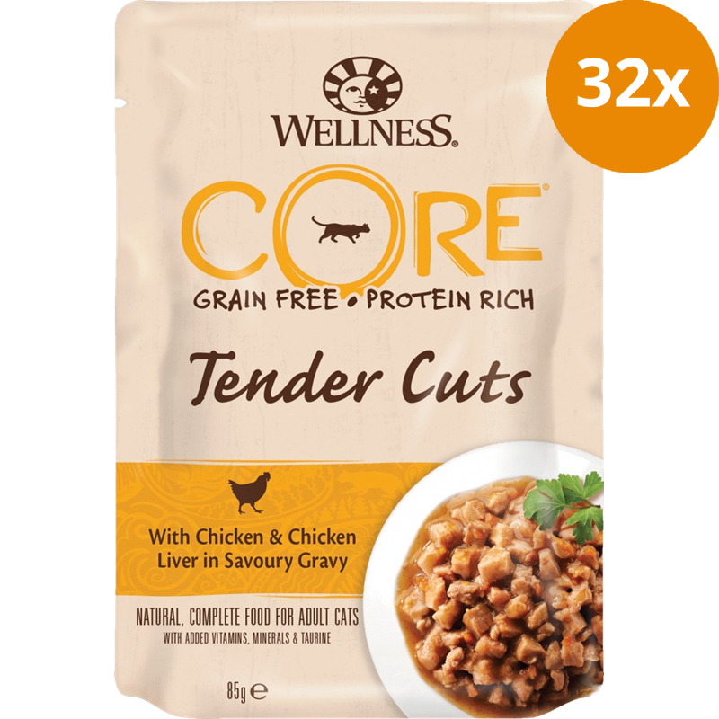 Wellness CORE Tender Cuts Huhn & Leber in Sauce 85 g