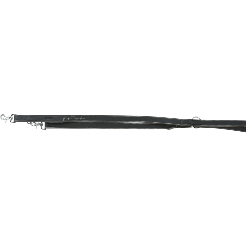 Rustic Fettleder-Verlängerungsleine Heartbeat L-XL - 2 m x 25 mm - schwarz