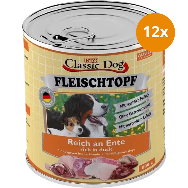BTG Classic Dog Fleischtopf Adult Reich an Ente 800 g
