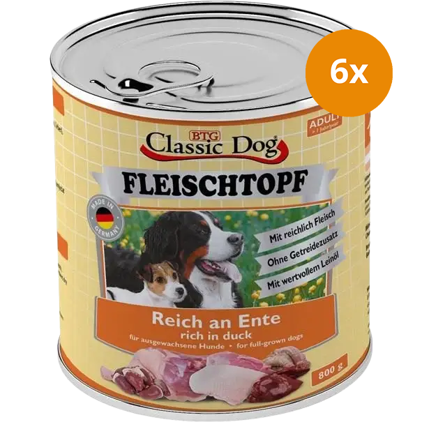 BTG Classic Dog Fleischtopf Adult Reich an Ente 800 g