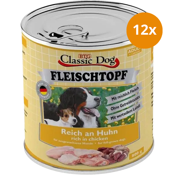 BTG Classic Dog Fleischtopf Adult Reich an Huhn 800 g
