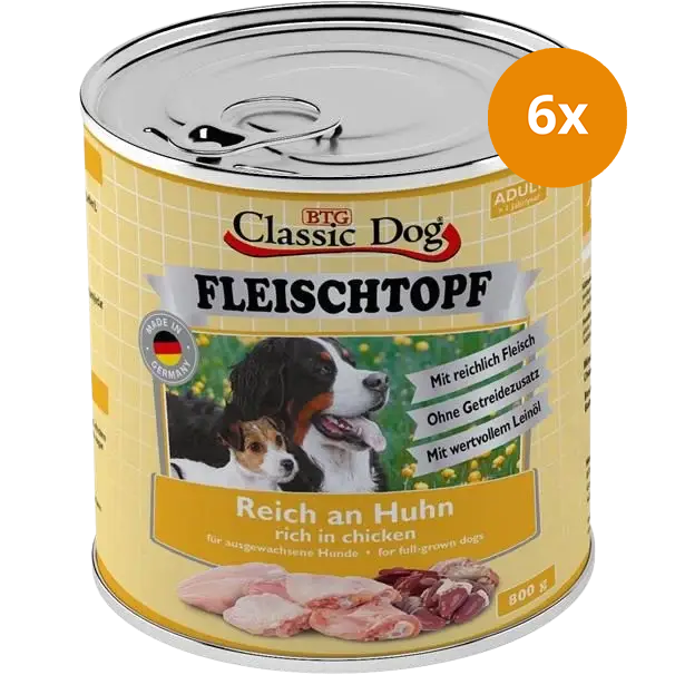 BTG Classic Dog Fleischtopf Adult Reich an Huhn 800 g