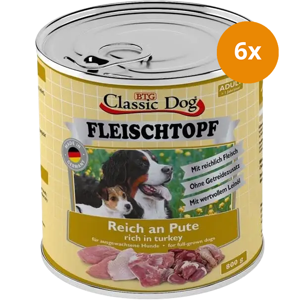 BTG Classic Dog Fleischtopf Adult Reich an Pute 800 g