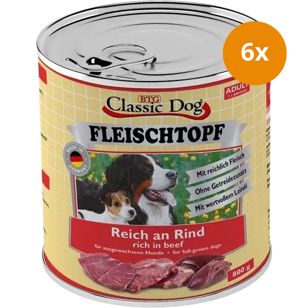 BTG Classic Dog Fleischtopf Adult Reich an Rind 800 g