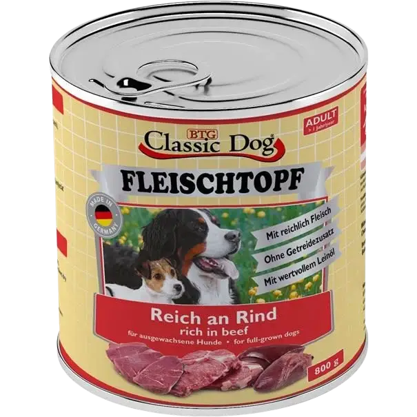 BTG Classic Dog Fleischtopf Adult Reich an Rind 800 g