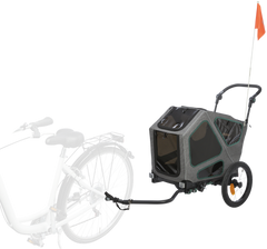 Fahrrad-Anhänger - grau/salbei - M: 71 × 95 × 85/138 cm