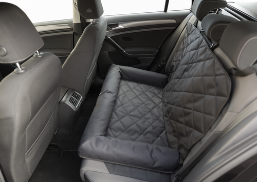 Autositz-Auflage doppelt - schwarz - 95 × 10 × 50 cm