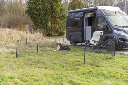Mobiler Hundezaun - schwarz - 15 m