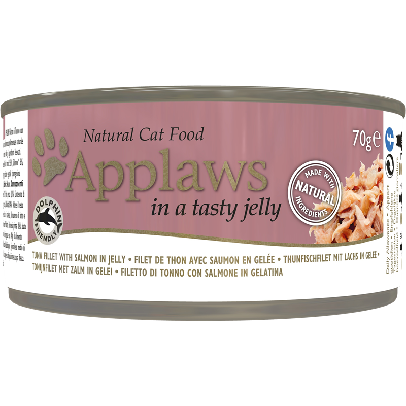 Natural Cat Tins - 70 g - Thunfischfilet & Lachs in Gelee
