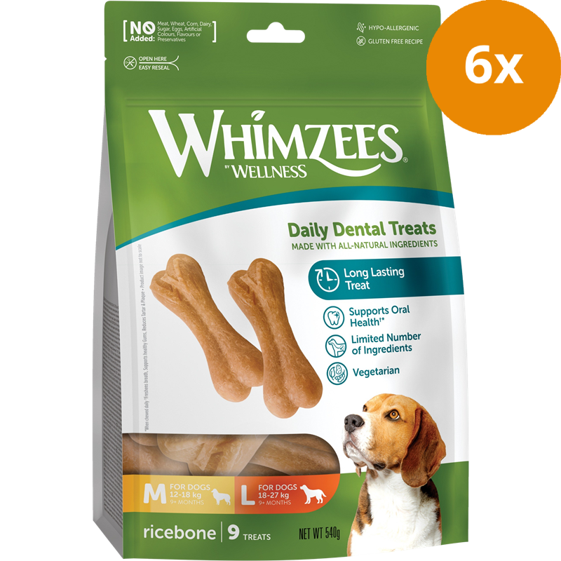 WHIMZEES Dog Snack Reisknochen M/L