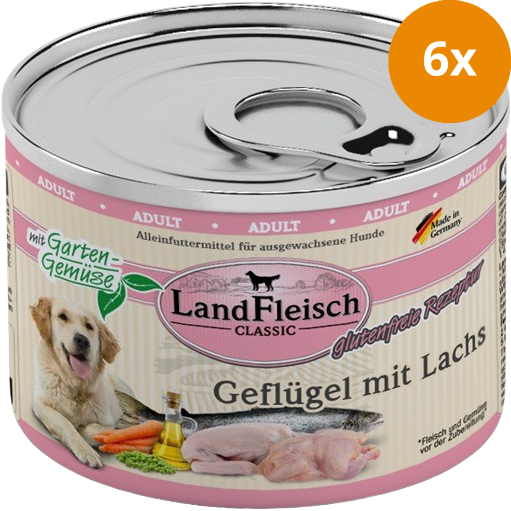LandFleisch Dog Classic Geflügel mit Lachs 195 g