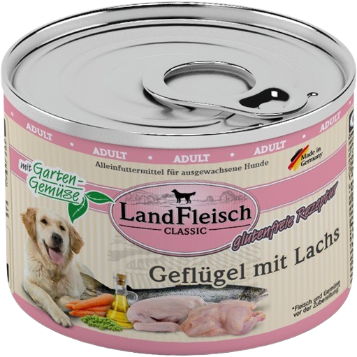 LandFleisch Dog Classic Geflügel mit Lachs 195 g