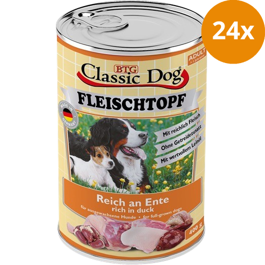 BTG Classic Dog Fleischtopf Pur Reich an Ente 400 g