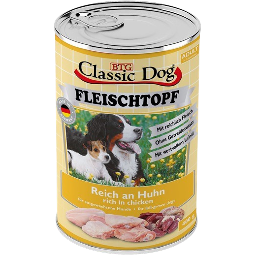 BTG Classic Dog Fleischtopf Pur Reich an Huhn 400 g