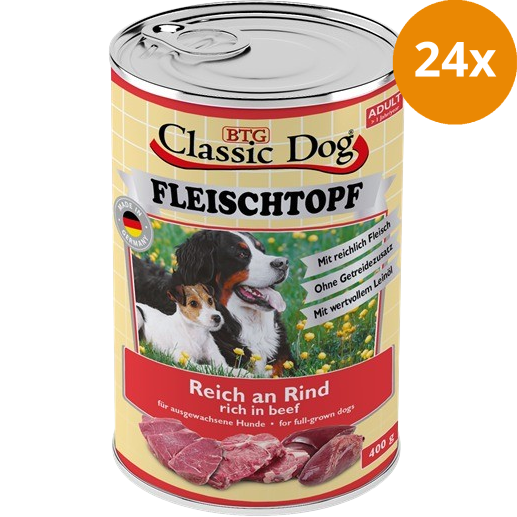 BTG Classic Dog Fleischtopf Pur Reich an Rind 400 g