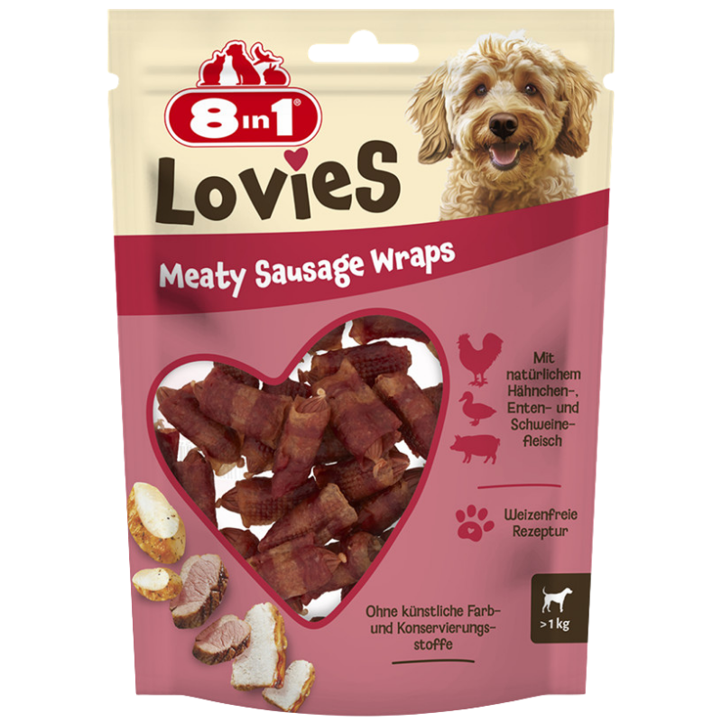 8in1 Lovies Meaty Sausage Wraps 80 g
