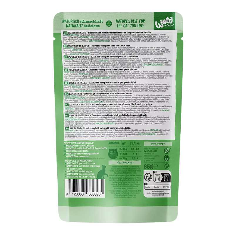 Wow Cat PB Adult Huhn in Sauce 85g