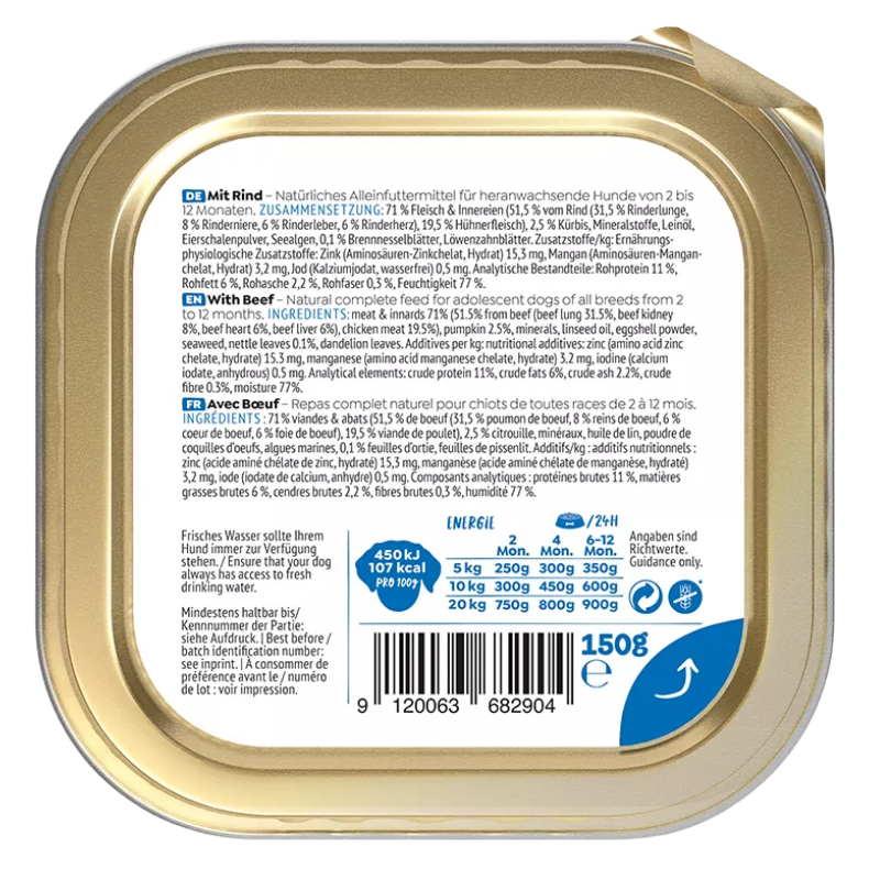 Wow Dog Schale Junior Rind 150g