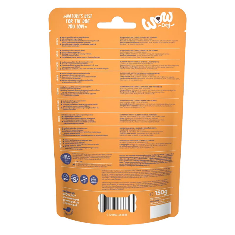 Wow Dog Superfood Soft Cubes Pferd 150 g