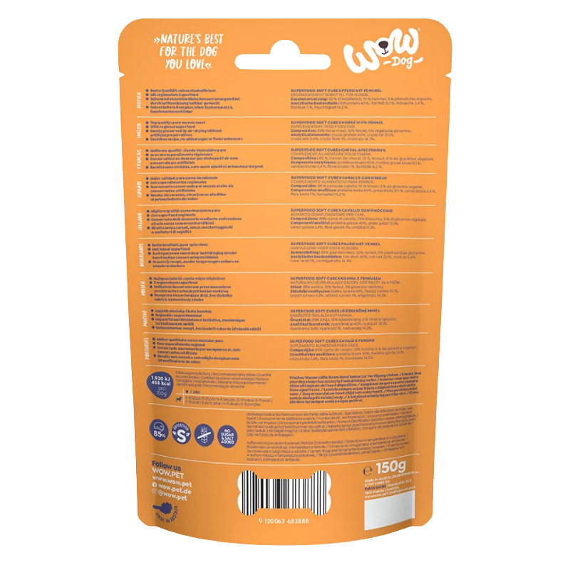 Wow Dog Superfood Soft Cubes Pferd mit Fenchel 150g