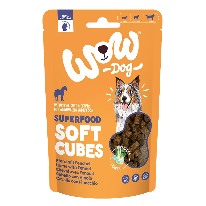 Wow Dog Superfood Soft Cubes Pferd mit Fenchel 150g