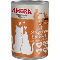 AMORA Fleisch Pur 3 Sorten Geflügel 400 g
