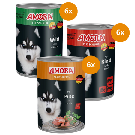 AMORA Dog 400 g Fleisch Pur - Mix Sparpaket
