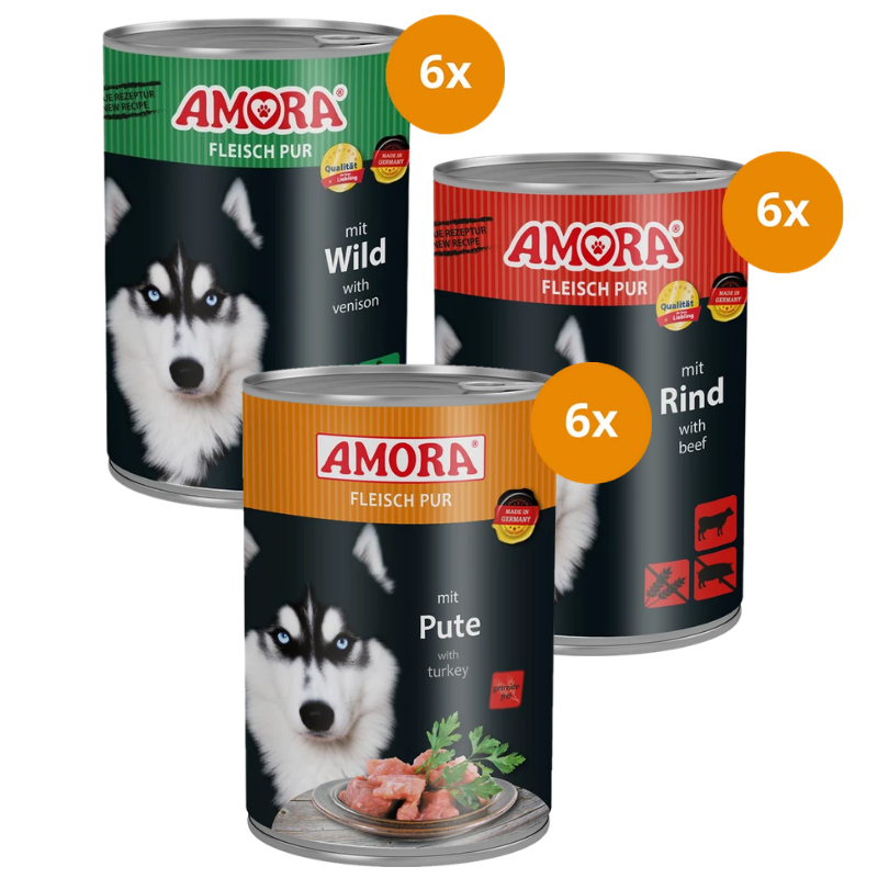 AMORA Dog 400 g Fleisch Pur - Mix Sparpaket