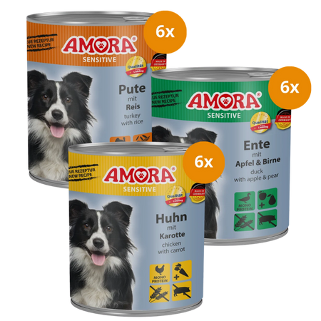AMORA Dog 800 g Sensitive - Mix Sparpaket