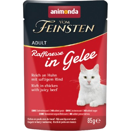 Animonda vom Feinsten Raffinesse in Gelee Adult reich an Huhn mit Rind 85 g
