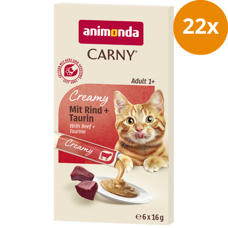 Animonda Cat Carny Creamy Adult mit Rind & Taurin 6 x 16 g