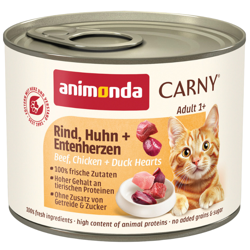 animonda Carny Rind, Huhn + Entenherzen 200 g