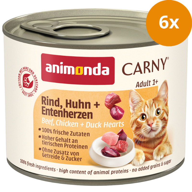 animonda Carny Rind, Huhn + Entenherzen 200 g