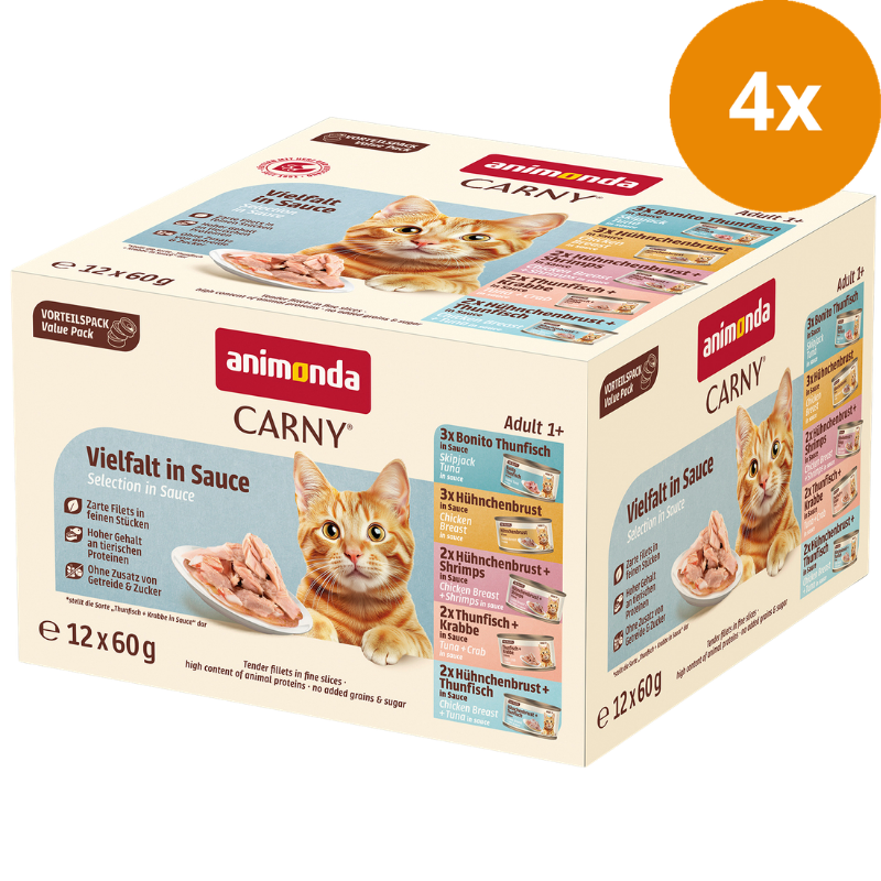 Animonda Cat Carny Fine Fillets Adult Vielfalt in Sauce 12 x 60 g