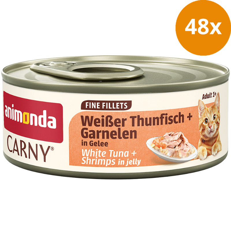 Animonda Cat Carny Fine Fillets Adult Weißer Thunfisch & Garnelen in Gelee 60 g