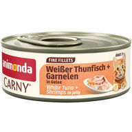 Animonda Cat Carny Fine Fillets Adult Weißer Thunfisch & Garnelen in Gelee 60 g