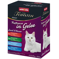 Animonda Cat vom Feinsten Raffinesse in Gelee Adult Mixpack Land & Wasser 12 x 85 g