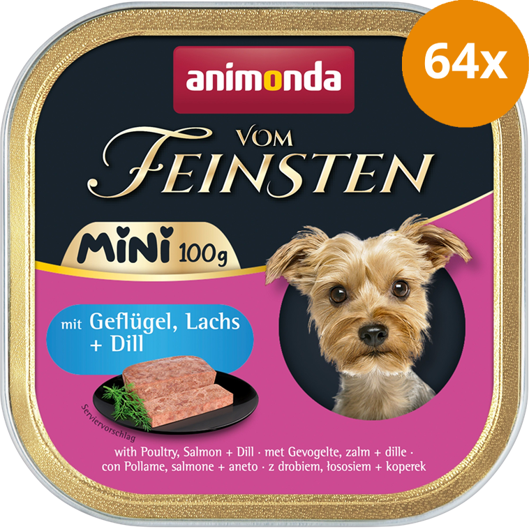 animonda Dog vom Feinsten Mini Adult Geflügel, Lachs & Dill 100 g
