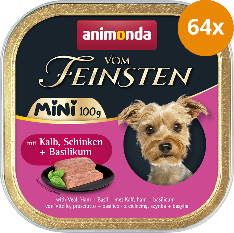 animonda Dog vom Feinsten Mini Adult Kalb, Schinken & Basilikum 100 g