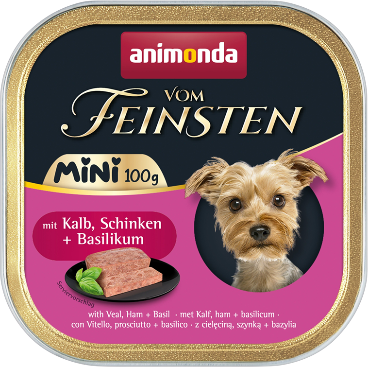 animonda Dog vom Feinsten Mini Adult Kalb, Schinken & Basilikum 100 g