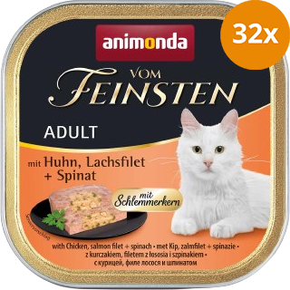 animonda Vom Feinsten mit Schlemmerkern Huhn, Lachsfilet & Spinat 100 g
