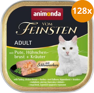 animonda Vom Feinsten mit Schlemmerkern Pute, Hühnchenbrust & Kräuter 100 g