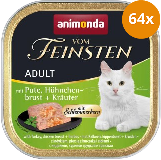 animonda Vom Feinsten mit Schlemmerkern Pute, Hühnchenbrust & Kräuter 100 g