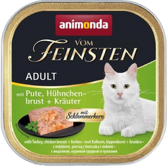 animonda Vom Feinsten mit Schlemmerkern Pute, Hühnchenbrust & Kräuter 100 g