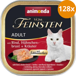 animonda Vom Feinsten mit Schlemmerkern Rind, Hühnchenbrust & Kräuter 100 g