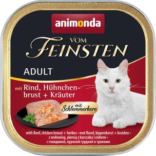 animonda Vom Feinsten mit Schlemmerkern Rind, Hühnchenbrust & Kräuter 100 g