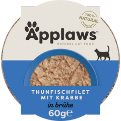 Applaws Natural Cat Pots saftiges Thunfischfilet & Krabben 60 g