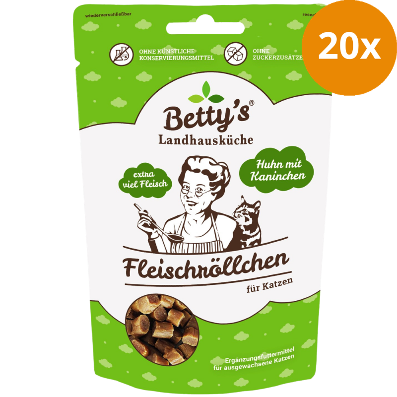 Bettys Landhausküche Cat Snack Fleischröllchen Huhn & Kaninchen 50 g