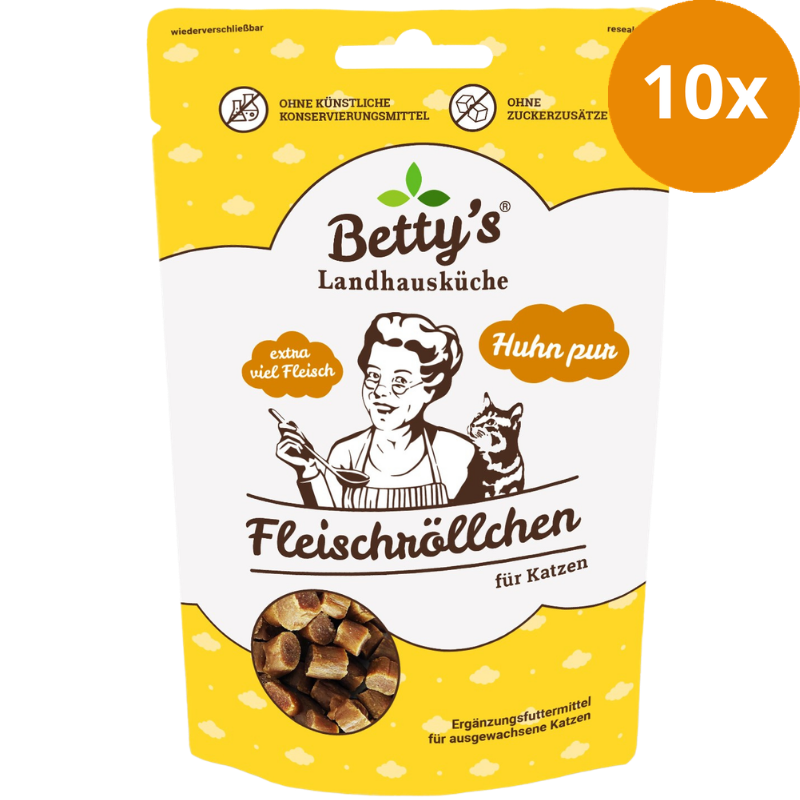 Bettys Landhausküche Cat Snack Fleischröllchen Huhn pur 50 g